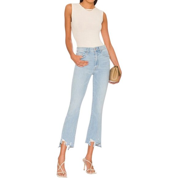Mother The Insider Crop Stew Chew Jeans Size 26 In Mentally Elsewhere Distressed - Picture 2 of 15